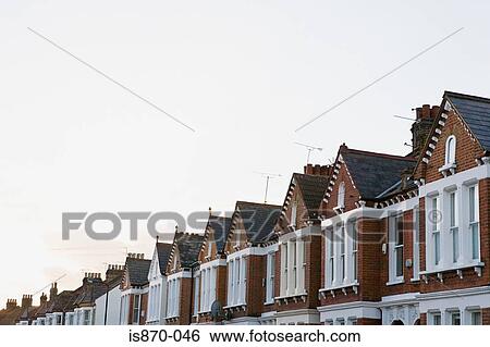 Stock Photograph - Street of terraced houses. Fotosearch