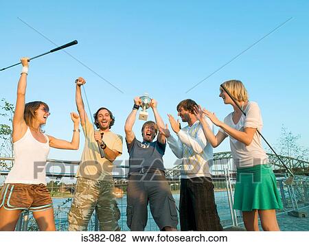 Winning golfers View Large Photo Image Stock Image - Winning golfers. Fotosearch