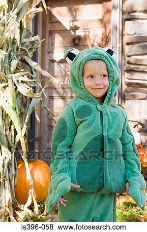 Boy dressed as a frog View Large Photo Image Stock Photo - Boy dressed as a frog. Fotosearch