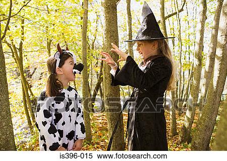 Girls in costume scaring each other View Large Photo Image Stock Photography - Girls in costume scaring each other. Fotosearch
