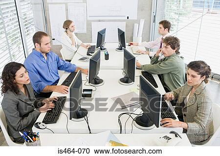 Stock Image - Busy office. Fotosearch
