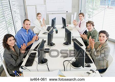 Colleagues clapping View Large Photo Image Stock Image - Colleagues clapping. Fotosearch