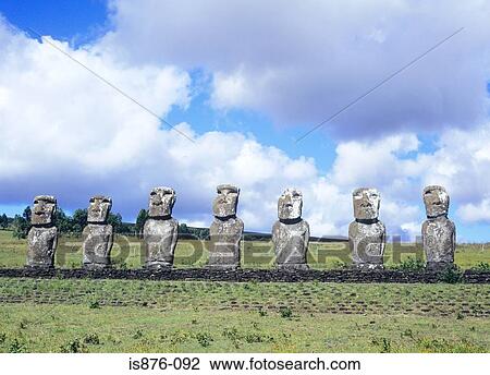 Easter island moai statues View Large Photo Image Stock Image - Easter island moai statues. Fotosearch