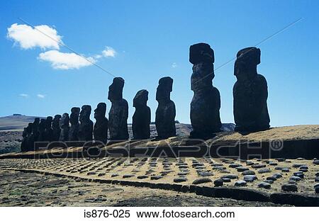 Easter island moai statues View Large Photo Image Stock Photography - Easter island moai statues. Fotosearch