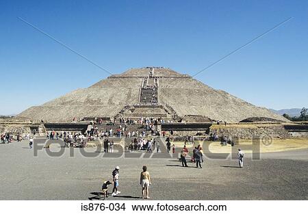 Tourists at pyramid of the moon View Large Photo Image Picture - Tourists at pyramid of the moon. Fotosearch