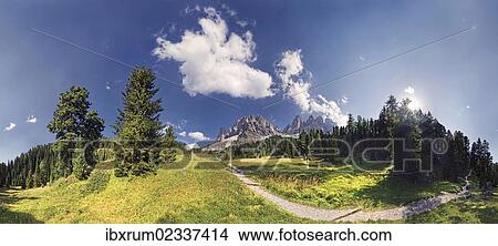"360 panoramic view of the Adolf Munkel Weg trail, with the Geisler Mountains and the Villnoesstal valley, Puez-Geisler Nature Park, province of Bolzano-Bozen, Italy, Europe" View Large Photo Image Picture - "360 panoramic view of the Adolf Munkel Weg trail, with the Geisler Mountains and the Villnoesstal valley, Puez-Geisler Nature Park, province of Bolzano-Bozen, Italy, Europe". Fotosearch