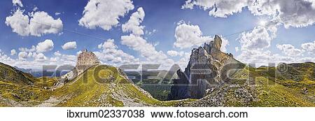 "360 panoramic view of the Aferer Geisler mountains, Villnoesstal valley, province of Bolzano-Bozen, Italy, Europe" View Large Photo Image Stock Photo - "360 panoramic view of the Aferer Geisler mountains, Villnoesstal valley, province of Bolzano-Bozen, Italy, Europe". Fotosearch