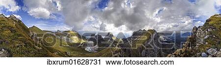 "360 view from Seekarlscharte Mountain with Gruba Lake and bizarre clouds in the sky over the Rofan Mountains, Achensee, Tyrol, Austria, Europe" View Large Photo Image Stock Image - "360 view from Seekarlscharte Mountain with Gruba Lake and bizarre clouds in the sky over the Rofan Mountains, Achensee, Tyrol, Austria, Europe". Fotosearch