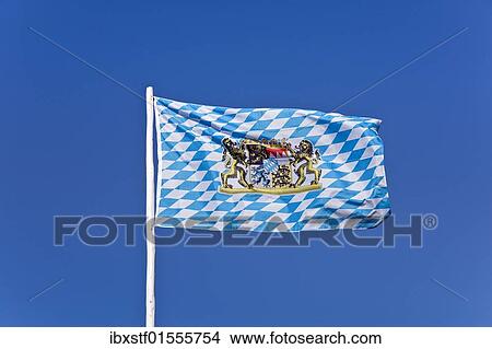 "A Bavarian flag, Free State of Bavaria, white-blue" View Large Photo Image Picture - "A Bavarian flag, Free State of Bavaria, white-blue". Fotosearch