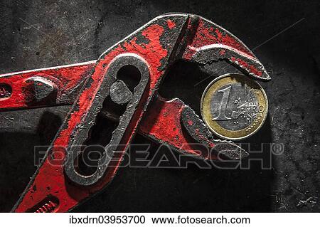 A Greek euro coin under pressure in a monkey wrench View Large Photo Image Stock Image - A Greek euro coin under pressure in a monkey wrench. Fotosearch
