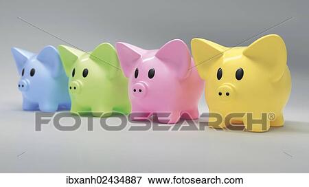 colorful piggy banks