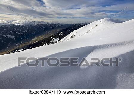 Stock Image - "A snow cornice on Blaseneck peak, Eisenerzer Alpen mountains, Styria, Austria, Europe". Fotosearch