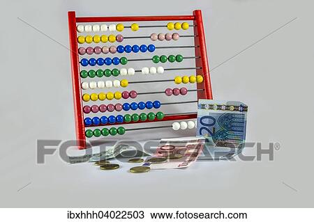 Abacus with euro notes and coins View Large Photo Image Stock Image - Abacus with euro notes and coins. Fotosearch