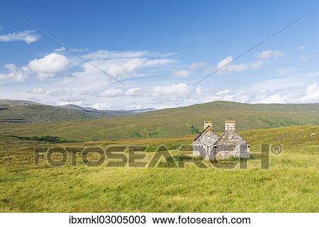 "Abandoned and dilapidated cottage from the time of the Highland Clearances, Alltnacaillich, Northern Highlands, Scotland, United Kingdom, Europe" View Large Photo Image Stock Image - "Abandoned and dilapidated cottage from the time of the Highland Clearances, Alltnacaillich, Northern Highlands, Scotland, United Kingdom, Europe". Fotosearch