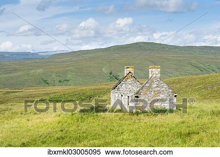 "Abandoned and dilapidated cottage from the time of the Highland Clearances, Alltnacaillich, Northern Highlands, Scotland, United Kingdom, Europe" View Large Photo Image Stock Photography - "Abandoned and dilapidated cottage from the time of the Highland Clearances, Alltnacaillich, Northern Highlands, Scotland, United Kingdom, Europe". Fotosearch