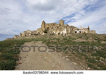 "Abandoned mountain village Craco, Basilicata, Italy, Europe" View Large Photo Image Picture - "Abandoned mountain village Craco, Basilicata, Italy, Europe". Fotosearch