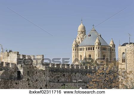 "Abbey of the Dormition on Mount Zion, as seen from the historic city walls of Jerusalem, Israel, Middle East, Asia" View Large Photo Image Stock Photograph - "Abbey of the Dormition on Mount Zion, as seen from the historic city walls of Jerusalem, Israel, Middle East, Asia". Fotosearch