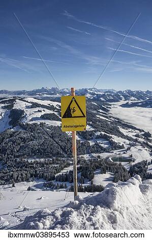"Absturzgefahr, Germa for """"fall hazard"""", sign in the Alps, Brixen im Thale, Tyrol, Austria, Europe" View Large Photo Image Stock Image - "Absturzgefahr, Germa for """"fall hazard"""", sign in the Alps, Brixen im Thale, Tyrol, Austria, Europe". Fotosearch