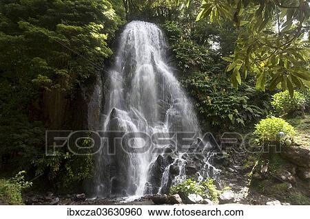 Stock Image - "Achada waterfall, Achada, Sao Miguel, Azores, Portugal, Europe". Fotosearch