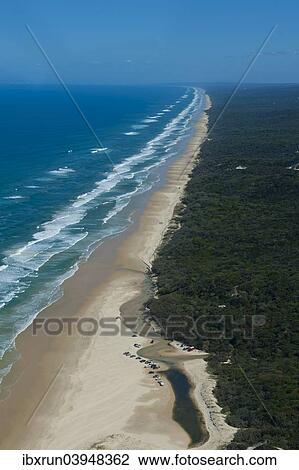 "Aerial view, 75 Mile Beach, Fraser Island, Queensland, Australia, Oceania" View Large Photo Image Stock Image - "Aerial view, 75 Mile Beach, Fraser Island, Queensland, Australia, Oceania". Fotosearch