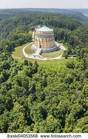 Stock Photo - "Aerial view, Befreiungshalle or Hall of Liberation, Kelheim, Bavaria, Germany, Europe". Fotosearch