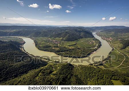 "Aerial view, Danube bend, at Durnstein, Lower Austria, Austria, Europe" View Large Photo Image Stock Image - "Aerial view, Danube bend, at Durnstein, Lower Austria, Austria, Europe". Fotosearch