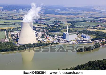"Aerial view, EON nuclear power plants Isar I and Isar II with reactor buildings and cooling tower on the Isar River, Essenbach, Bavaria, Germany, Europe" View Large Photo Image Stock Image - "Aerial view, EON nuclear power plants Isar I and Isar II with reactor buildings and cooling tower on the Isar River, Essenbach, Bavaria, Germany, Europe". Fotosearch