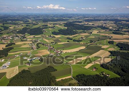 "Aerial view, fields and meadows, alpine upland, Andorf, Upper Austria, Austria, Europe" View Large Photo Image Picture - "Aerial view, fields and meadows, alpine upland, Andorf, Upper Austria, Austria, Europe". Fotosearch