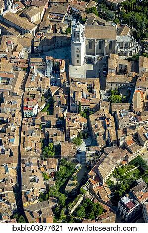 "Aerial view, Girona Cathedral, old town, Girona, Catalonia, Spain, Europe" View Large Photo Image Stock Image - "Aerial view, Girona Cathedral, old town, Girona, Catalonia, Spain, Europe". Fotosearch
