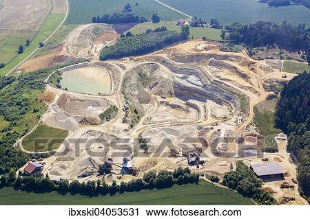 "Aerial view, gravel plant, quarry, Landshut, Bavaria, Germany, Europe" View Large Photo Image Stock Image - "Aerial view, gravel plant, quarry, Landshut, Bavaria, Germany, Europe". Fotosearch