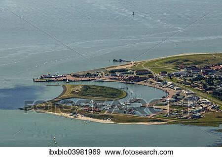 "Aerial view, harbour of Norderney with ferry pier, Wadden Sea, Norderney, island in the North Sea, East Frisian Islands, Lower Saxony, Germany, Europe" View Large Photo Image Stock Photo - "Aerial view, harbour of Norderney with ferry pier, Wadden Sea, Norderney, island in the North Sea, East Frisian Islands, Lower Saxony, Germany, Europe". Fotosearch