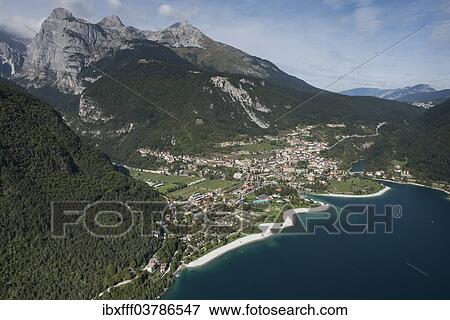 "Aerial view, Lake Molveno mountain lake, Molveno, Trentino, Italy, Europe" View Large Photo Image Stock Photo - "Aerial view, Lake Molveno mountain lake, Molveno, Trentino, Italy, Europe". Fotosearch