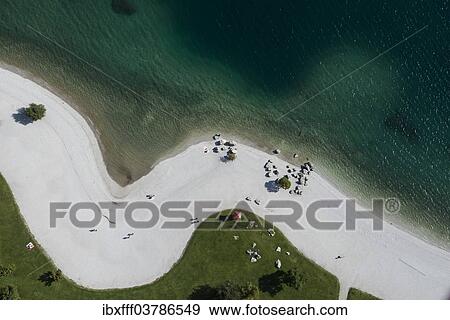 Stock Photo - "Aerial view, Lake Molveno mountain lake, Molveno, Trentino, Italy, Europe". Fotosearch