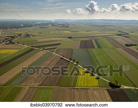 "Aerial view, landscape with fields and road, Michelhausen, Lower Austria, Austria, Europe" View Large Photo Image Stock Image - "Aerial view, landscape with fields and road, Michelhausen, Lower Austria, Austria, Europe". Fotosearch