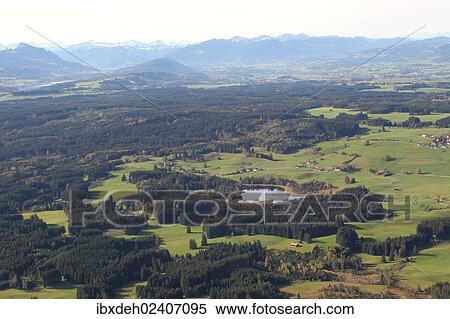 "Aerial view, landscape with lakes and forests, Allgaeu, Germany, Europe" View Large Photo Image Stock Photography - "Aerial view, landscape with lakes and forests, Allgaeu, Germany, Europe". Fotosearch