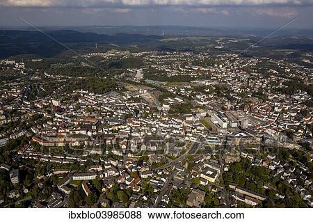 "Aerial view, Ludenscheid, North Rhine-Westphalia, Germany, Europe" View Large Photo Image Stock Photo - "Aerial view, Ludenscheid, North Rhine-Westphalia, Germany, Europe". Fotosearch
