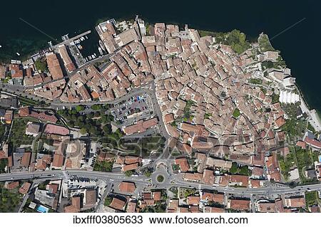 "Aerial view, Malcesine, historic town, Lake Garda, Veneto, Verona Province, Italy, Europe" View Large Photo Image Stock Image - "Aerial view, Malcesine, historic town, Lake Garda, Veneto, Verona Province, Italy, Europe". Fotosearch