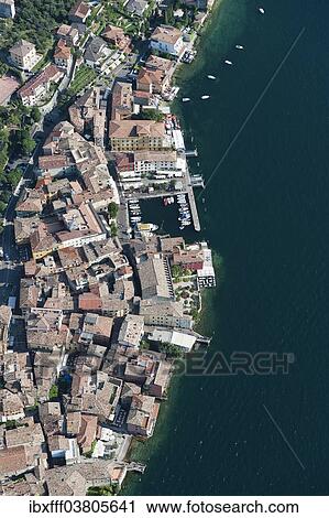 "Aerial view, Malcesine, historic town, Lake Garda, Veneto, Verona Province, Italy, Europe" View Large Photo Image Stock Image - "Aerial view, Malcesine, historic town, Lake Garda, Veneto, Verona Province, Italy, Europe". Fotosearch