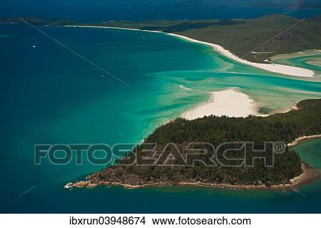"Aerial view of Whitehaven in the Whitsunday Islands, Queensland, Australia, Oceania" View Large Photo Image Picture - "Aerial view of Whitehaven in the Whitsunday Islands, Queensland, Australia, Oceania". Fotosearch