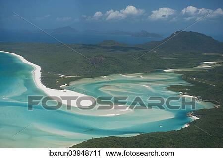 "Aerial view of Whitehaven in the Whitsunday Islands, Queensland, Australia, Oceania" View Large Photo Image Stock Image - "Aerial view of Whitehaven in the Whitsunday Islands, Queensland, Australia, Oceania". Fotosearch