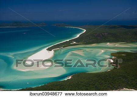 "Aerial view of Whitehaven in the Whitsunday Islands, Queensland, Australia, Oceania" View Large Photo Image Stock Photo - "Aerial view of Whitehaven in the Whitsunday Islands, Queensland, Australia, Oceania". Fotosearch