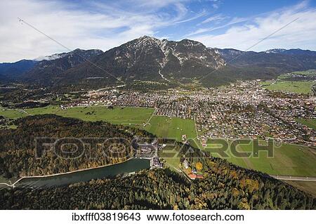 "Aerial view, Riessersee Lake, Garmisch-Partenkirchen, Mt Kramerspitz or Mt Kramer, Wetterstein Range, Loisachtal Valley, Werdenfelser Land Region, Bayerisches Oberland, Bavaria, Germany, Europe" View Large Photo Image Stock Image - "Aerial view, Riessersee Lake, Garmisch-Partenkirchen, Mt Kramerspitz or Mt Kramer, Wetterstein Range, Loisachtal Valley, Werdenfelser Land Region, Bayerisches Oberland, Bavaria, Germany, Europe". Fotosearch