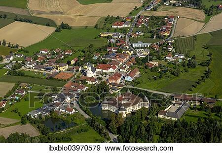 "Aerial view, Schloss Aistersheim, moated castle from the late Renaissance, Aistersheim, Upper Austria, Austria, Europe" View Large Photo Image Stock Photo - "Aerial view, Schloss Aistersheim, moated castle from the late Renaissance, Aistersheim, Upper Austria, Austria, Europe". Fotosearch