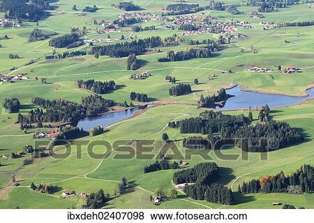 "Aerial view, Seenland lake district, Allgaeu, Germany, Europe" View Large Photo Image Stock Photo - "Aerial view, Seenland lake district, Allgaeu, Germany, Europe". Fotosearch