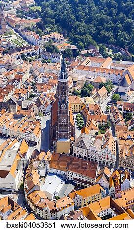 "Aerial view, St. Martin's Church in the historic town centre, Landshut, Lower Bavaria, Bavaria, Germany, Europe" View Large Photo Image Stock Image - "Aerial view, St. Martin's Church in the historic town centre, Landshut, Lower Bavaria, Bavaria, Germany, Europe". Fotosearch