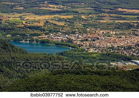 "Aerial view, townscape, Banyoles, Catalonia, Spain, Europe" View Large Photo Image Stock Image - "Aerial view, townscape, Banyoles, Catalonia, Spain, Europe". Fotosearch