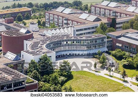 Stock Image - "Aerial view, University Hospital Regensburg, Regensburg, Upper Palatinate, Bavaria, Germany, Europe". Fotosearch