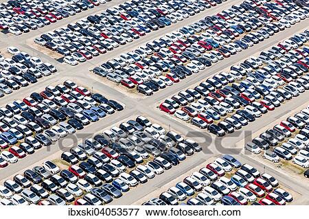 "Aerial view, vehicle storage, parking area for vehicles, Kfz-Logistik, BLG Logistics Group at the Danube port, Kelheim, Bavaria, Germany, Europe" View Large Photo Image Stock Photo - "Aerial view, vehicle storage, parking area for vehicles, Kfz-Logistik, BLG Logistics Group at the Danube port, Kelheim, Bavaria, Germany, Europe". Fotosearch