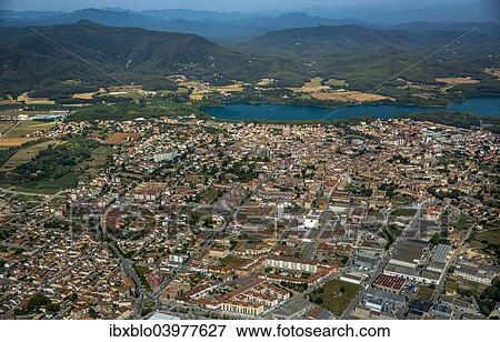 "Aerial view, view of the city of Banyoles on the Lake of Banyoles, Costa Brava, Catalonia, Spain, Europe" View Large Photo Image Stock Photo - "Aerial view, view of the city of Banyoles on the Lake of Banyoles, Costa Brava, Catalonia, Spain, Europe". Fotosearch