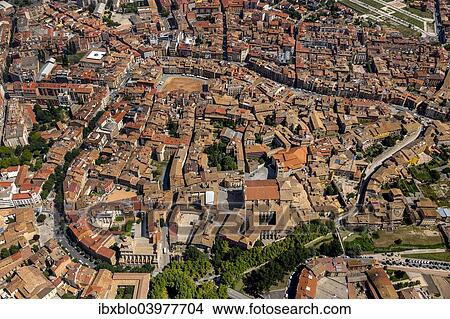 "Aerial view, view of the historic centre, Vic, Catalonia, Spain, Europe" View Large Photo Image Picture - "Aerial view, view of the historic centre, Vic, Catalonia, Spain, Europe". Fotosearch